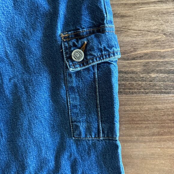 l.e.i. Y2K Cargo Flare Dark Wash Denim Juniors' 3 - Picture 8 of 12